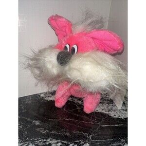 Vintage Ace Novelty Puppy Dog Plush Stuffed Animal Toy Hot Pink